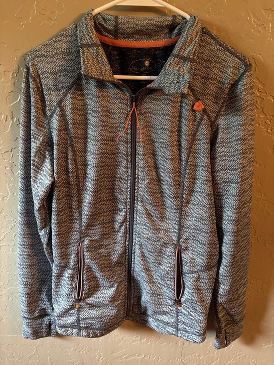 Tangerine Tops - Tangerine Heathered Gray Jacket with Orange Trim